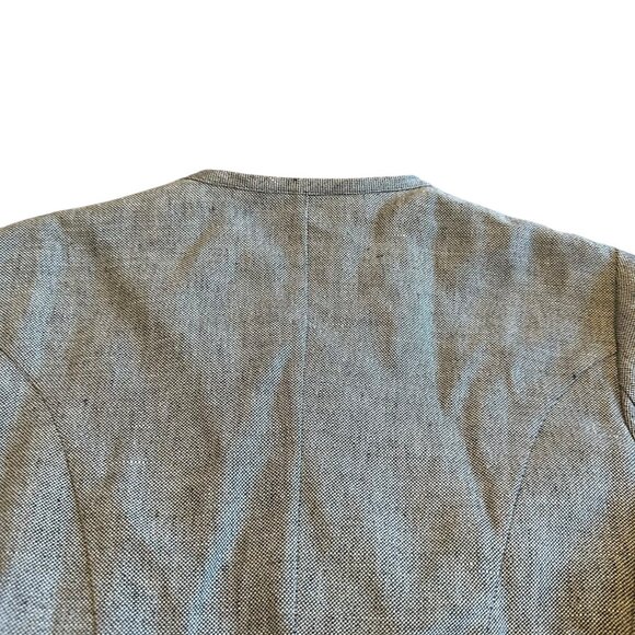 MaxMara Short Sleeve Grey Blazer Jacket Top Belt Linen Cotton Size 6 Womens NWOT - Picture 10 of 13